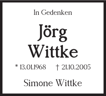 Traueranzeige von Jörg Wittke von Braunschweiger Zeitung