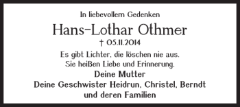 Traueranzeige von Hans-Lothar Othmer von Braunschweiger Zeitung