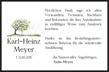 Traueranzeige von Karl-Heinz Meyer von Braunschweiger Zeitung