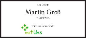 Traueranzeige von Martin Groß von Braunschweiger Zeitung