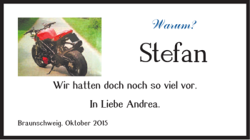 Traueranzeige von Stefan  von Braunschweiger Zeitung