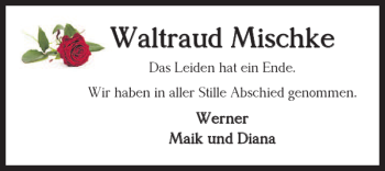 Traueranzeige von Waltraud Mischke von Braunschweiger Zeitung