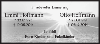 Traueranzeige von Emmi Hoffmann Otto Hoffmann von Braunschweiger Zeitung