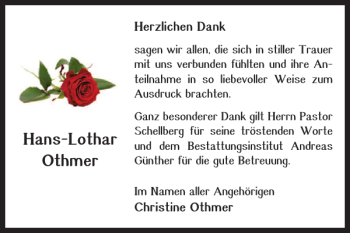 Traueranzeige von Hans-Lothar Othmer von Braunschweiger Zeitung