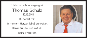 Traueranzeige von Thomas Schulz von Braunschweiger Zeitung