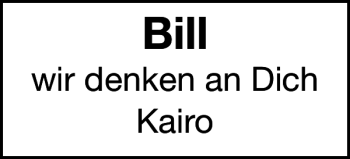 Traueranzeige von Bill  von Braunschweiger Zeitung