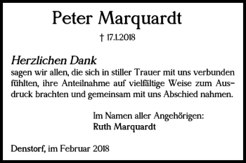 Traueranzeige von Peter Marquardt von Braunschweiger Zeitung