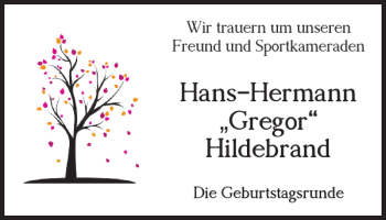 Traueranzeige von Hans-Hermann Gregor Hildebrand von Helmstedter Nachrichten