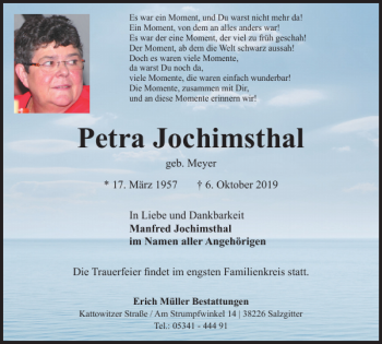 Traueranzeige von Petra Jochimsthal von Braunschweiger Zeitung