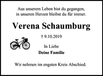 Traueranzeige von Verena Schaumburg von Peiner Nachrichten