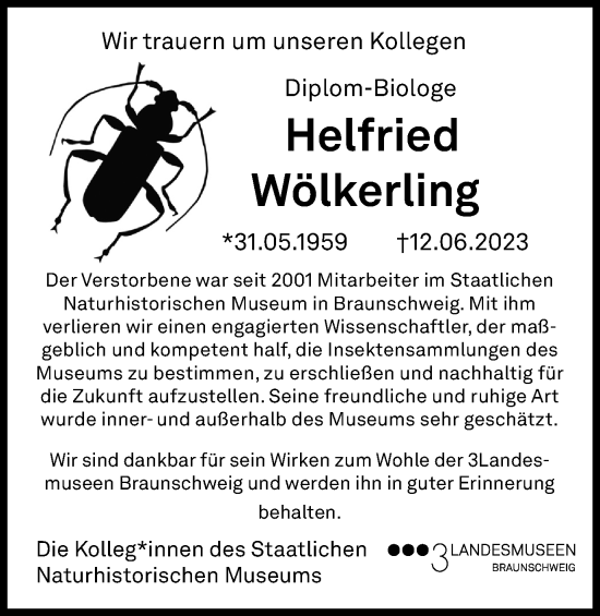 Traueranzeige von Helfried Wölkerling von Braunschweiger Zeitung