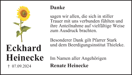 Traueranzeige von Eckhard Heinecke von Wolfenbütteler Zeitung