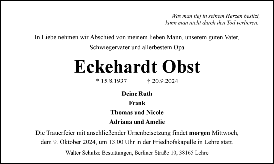 Traueranzeige von Ekkehard Richter von Helmstedter Nachrichten