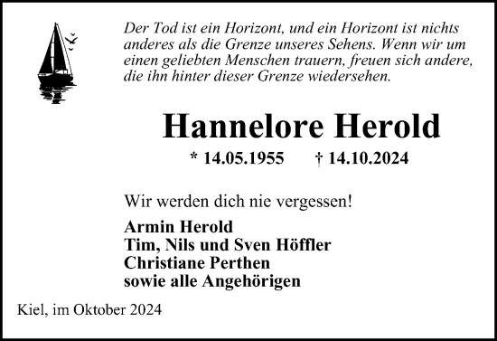 Traueranzeige von Hannelore Herold von Braunschweiger Zeitung