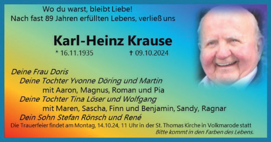 Traueranzeige von Karl-Heinz Krause von Braunschweiger Zeitung