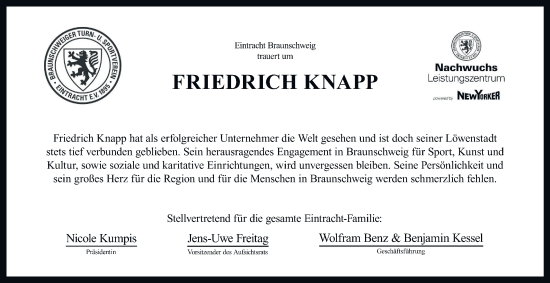 Traueranzeige von Friedrich Knapp 