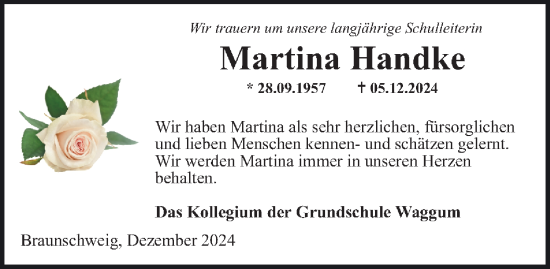 Traueranzeige von Martina Handke 