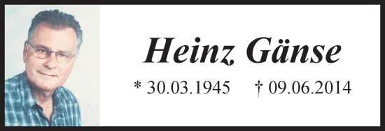 Traueranzeige von Heinz Gänse von Braunschweiger Zeitung
