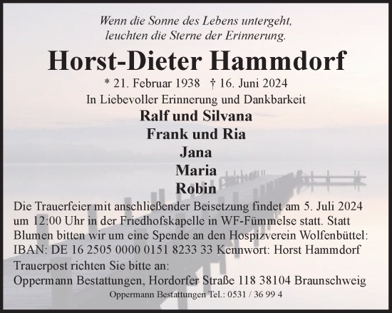 Traueranzeige von Horst-Dieter Hammdorf von Salzgitter-Zeitung