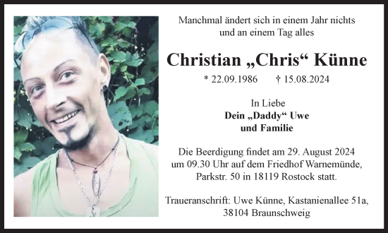 Traueranzeige von Christian Künne von Braunschweiger Zeitung