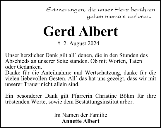 Traueranzeige von Gerd Albert von Braunschweiger Zeitung