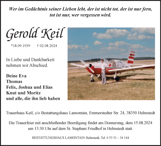 Traueranzeige von Gerold Keil von Helmstedter Nachrichten