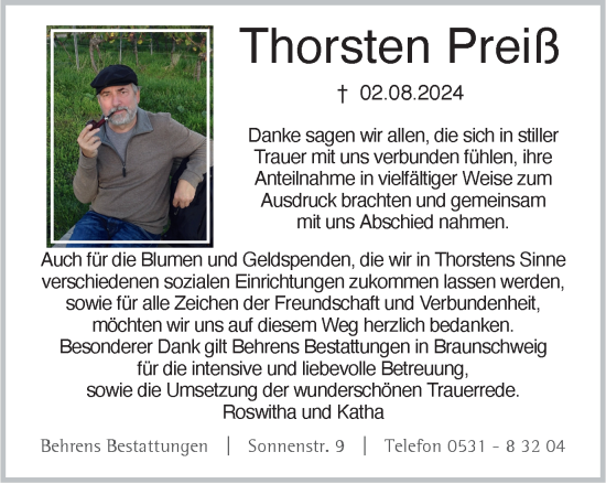 Traueranzeige von Thorsten Preiß von Braunschweiger Zeitung