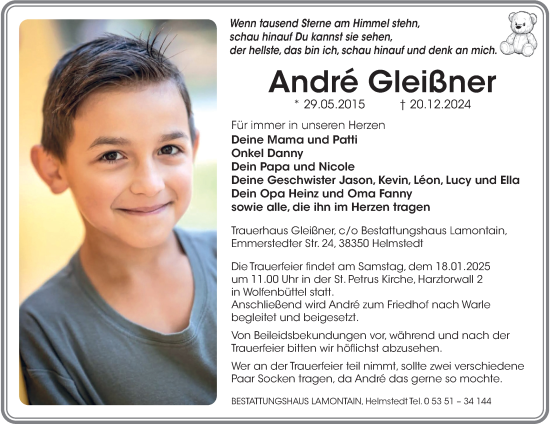 Traueranzeige von André Gleißner 