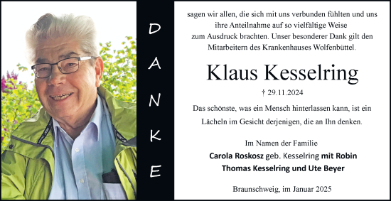Traueranzeige von Klaus Kesselring 