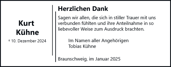 Traueranzeige von Kurt Kühne 