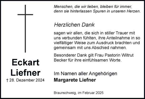 Traueranzeige von Eckart Liefner 