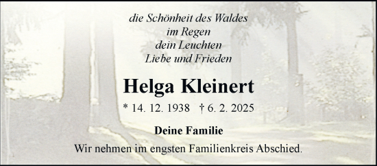 Traueranzeige von Helga Kleinert 