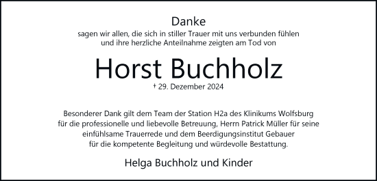 Traueranzeige von Horst Buchholz 