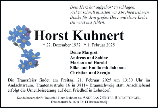 Traueranzeige von Horst Kuhnert 