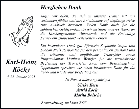 Traueranzeige von Karl-Heinz Köchy 