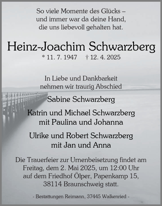 Traueranzeige von Heinz-Joachim Schwarzberg 