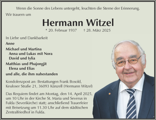 Traueranzeige von Hermann Witzel von Salzgitter-Zeitung