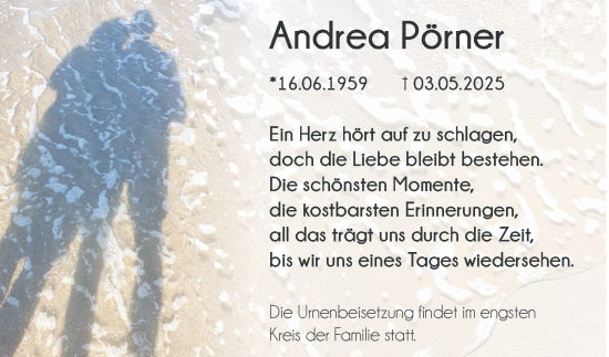 Traueranzeige von Andrea Pörner 