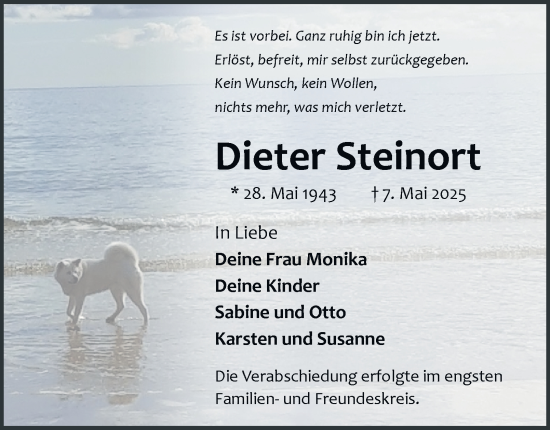 Traueranzeige von Dieter Steinort 