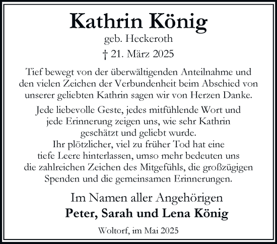 Traueranzeige von Kathrin König von Salzgitter-Zeitung