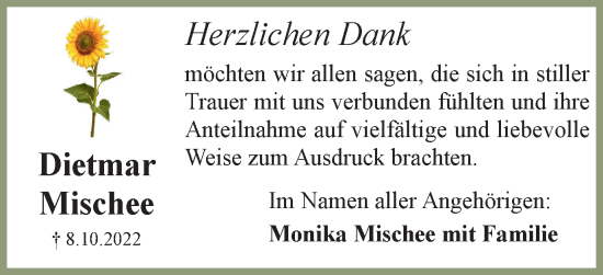 Traueranzeige von Dietmar Mischee von Braunschweiger Zeitung
