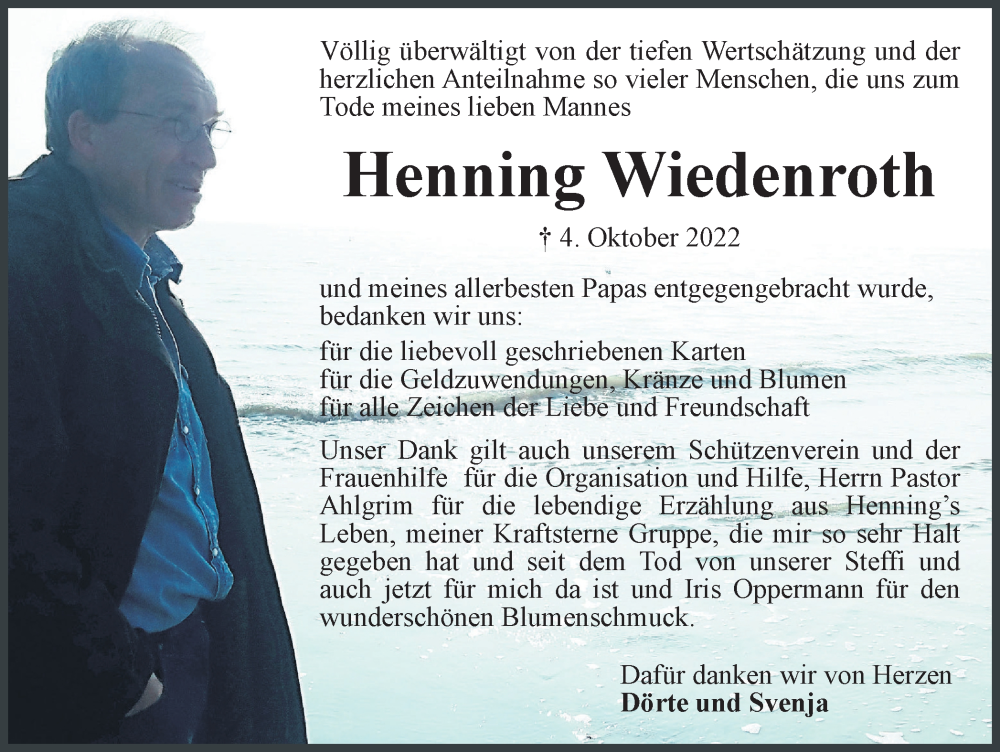  Traueranzeige für Henning Wiedenroth vom 15.11.2022 aus Braunschweiger Zeitung