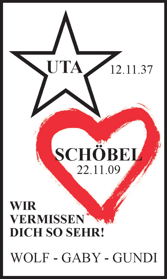 Traueranzeige von Uta Schöbel von Braunschweiger Zeitung