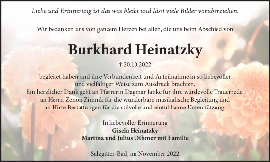 Traueranzeige von Burkhard Heinatzky von Salzgitter-Zeitung