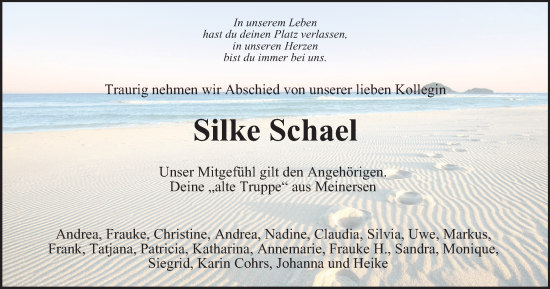 Traueranzeige von Silke Schael von Braunschweiger Zeitung