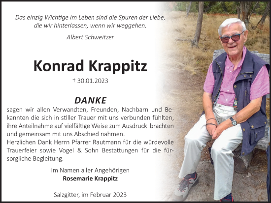 Traueranzeige von Konrad Krappitz von Salzgitter-Zeitung