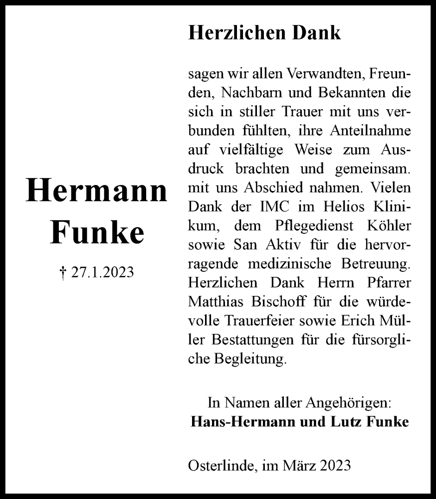  Traueranzeige für Hermann Funke vom 04.03.2023 aus Salzgitter-Zeitung