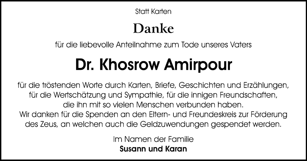  Traueranzeige für Khosrow Amirpour vom 18.03.2023 aus Wolfsburger Nachrichten