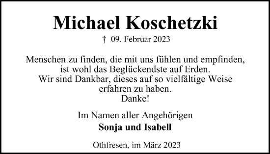 Traueranzeige von Michael Koschetzki von Salzgitter-Zeitung