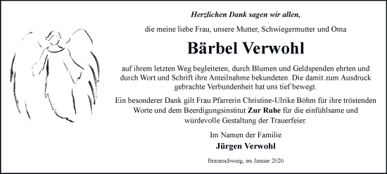Traueranzeige von Bärbel Verwohl 